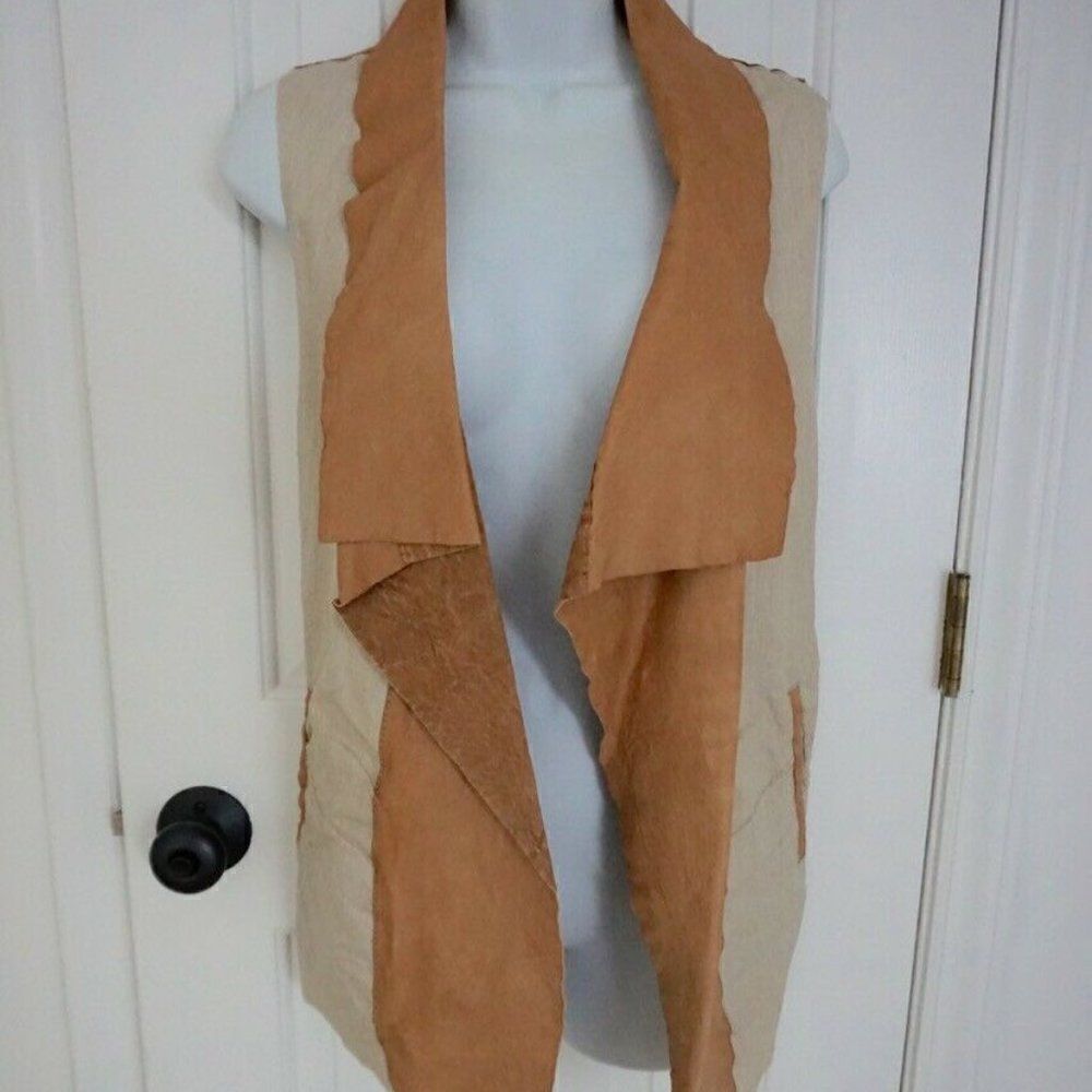 JAKETT...ETC LEATHER VEST SIZE: L